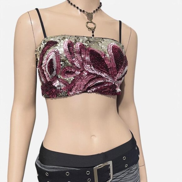 Sequin Crop Top cami - Picture 1 of 8